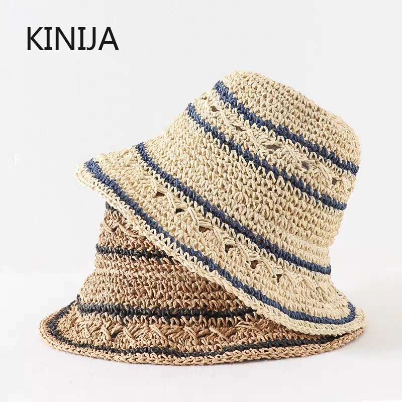 قبعة صيفية للنساء من القش قبعة - مراجعة Bucket Hat Straw وسعره