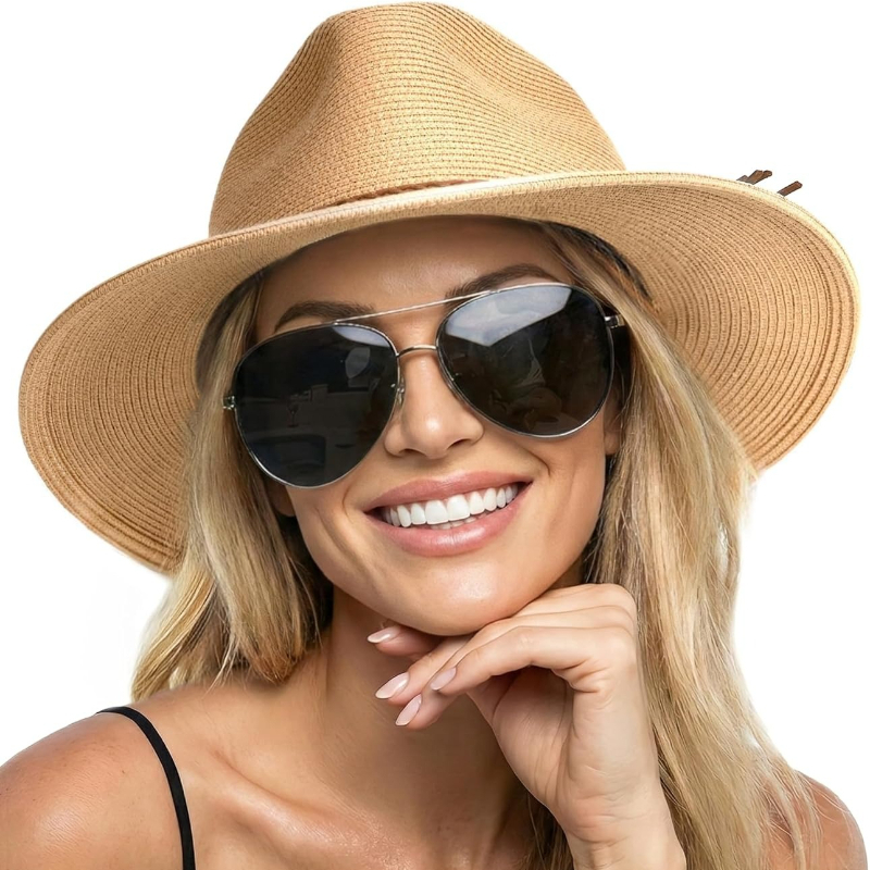 قبعة شمسية صيفية من القش للنسا - مراجعة Bucket Hat Straw وسعره